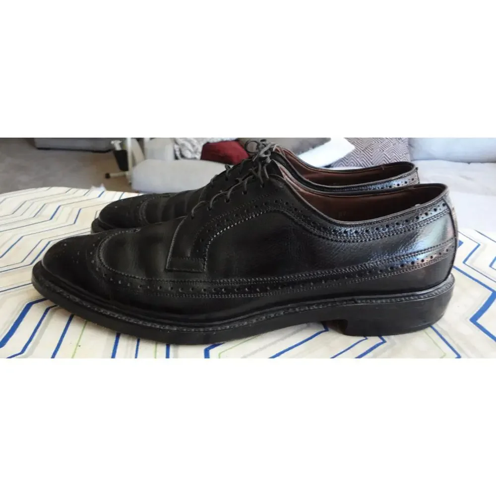 Allen Edmonds Longwing Wingtip Oxford Black Leather Men 11.5 3A AAA Narrow